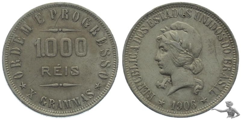 Brasilien 1000 Reis 1906